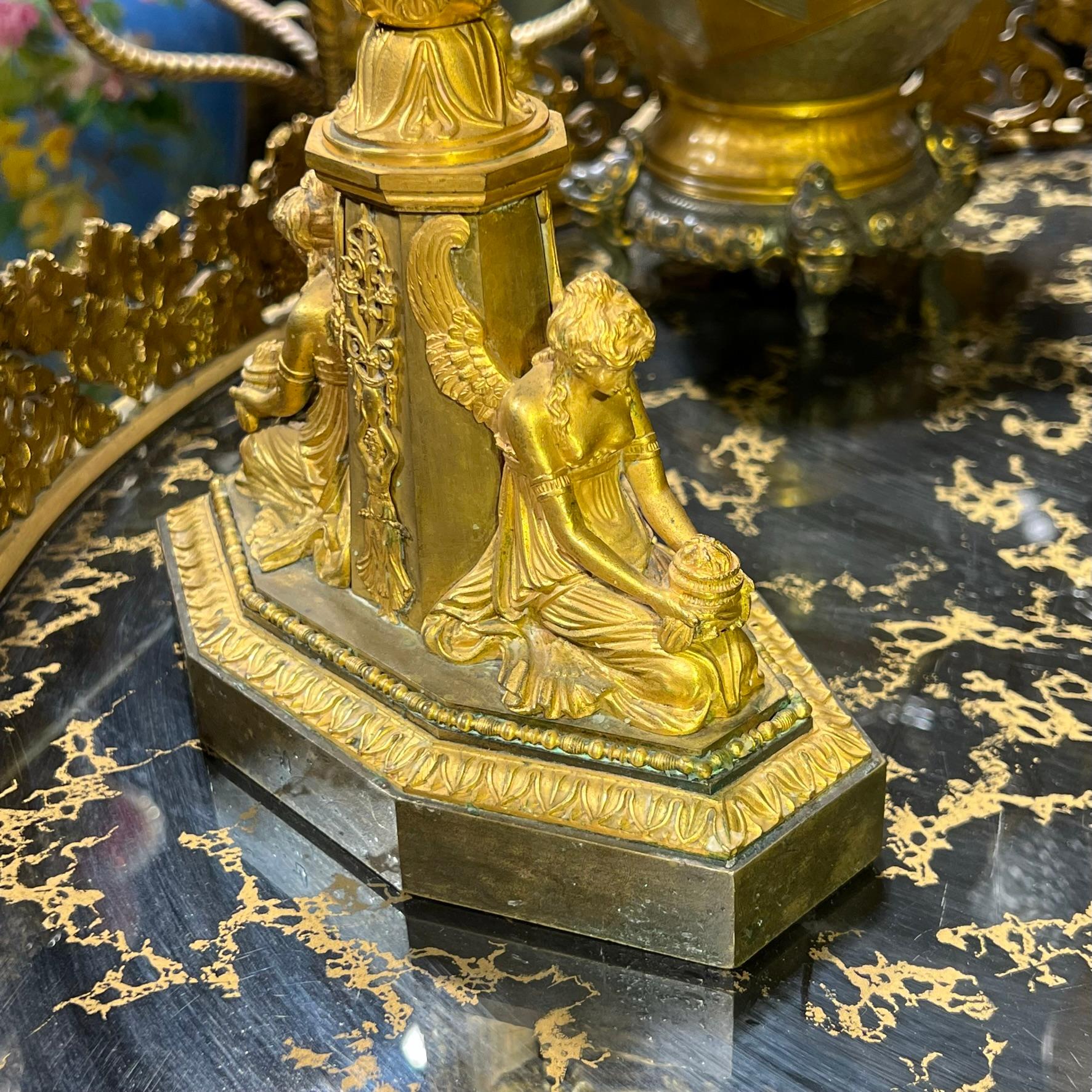 Bronze Paire d'Empire  Candélabres bronze doré en vente