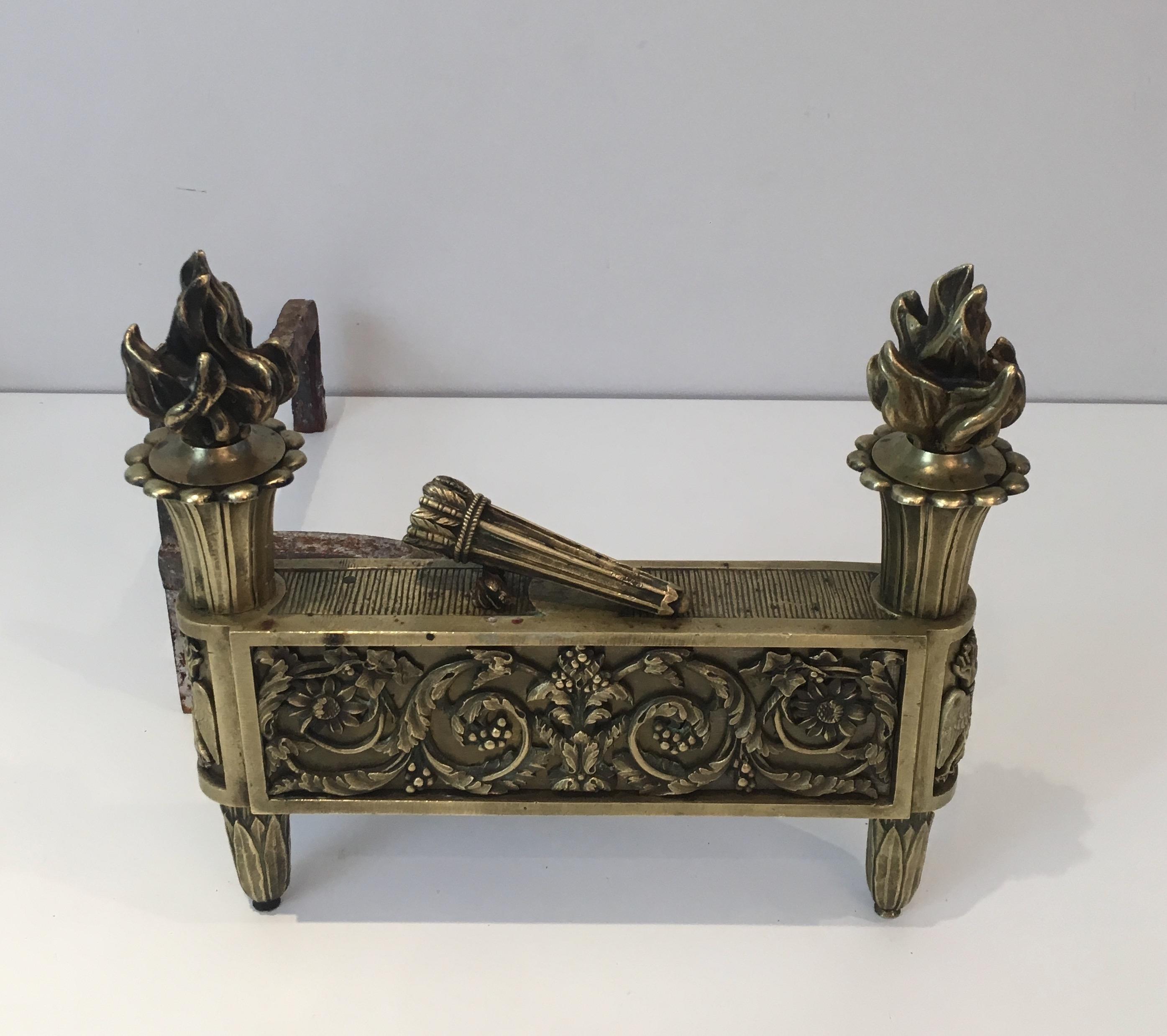 Pair of Empire Period Bronze Andirons, French, circa 1850 For Sale 11