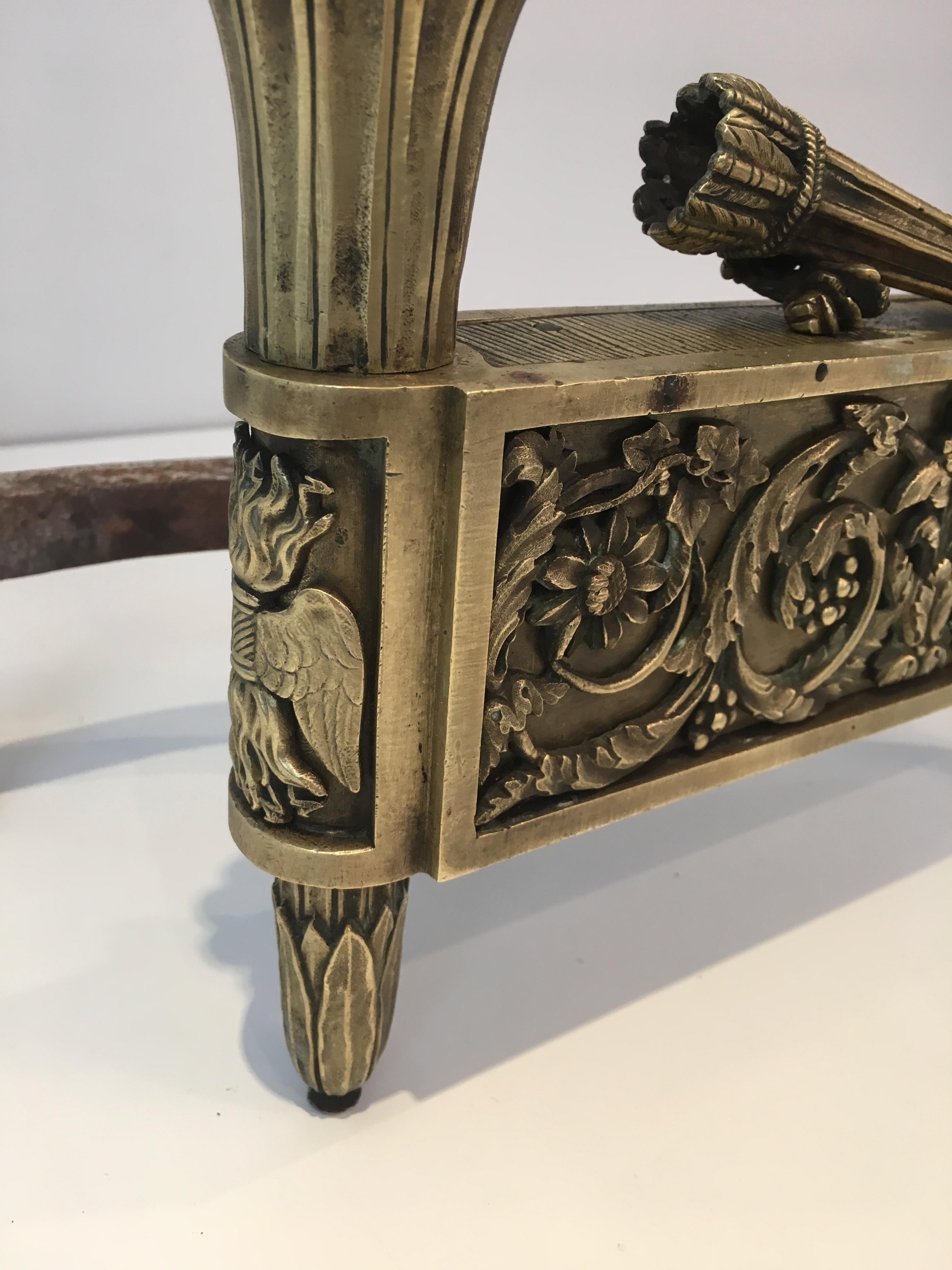 Metà XIX secolo Coppia di androni in bronzo del periodo Impero, Francia, 1850 circa in vendita