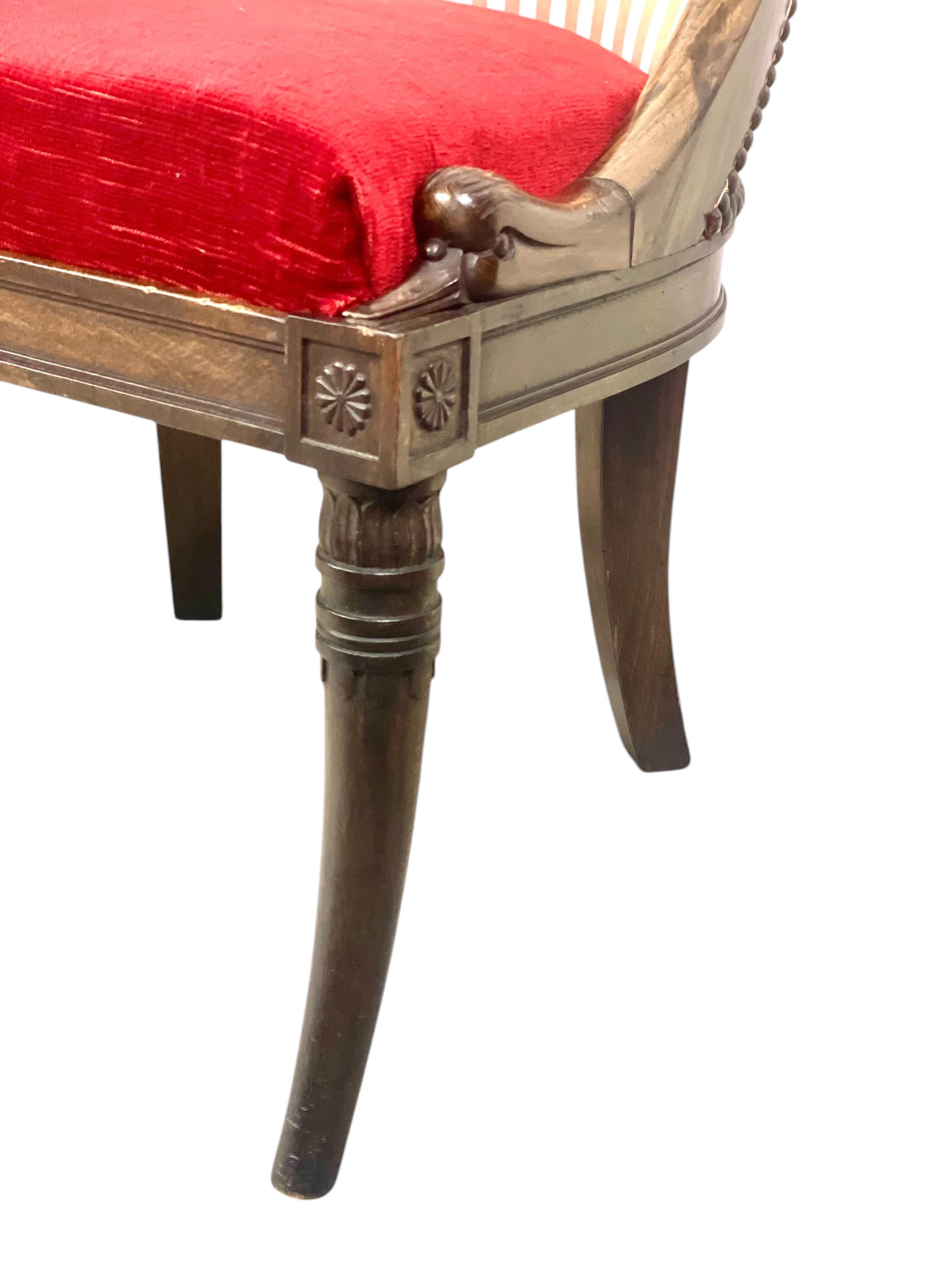 Pair of Empire Period Gondola Children Chairs For Sale 6