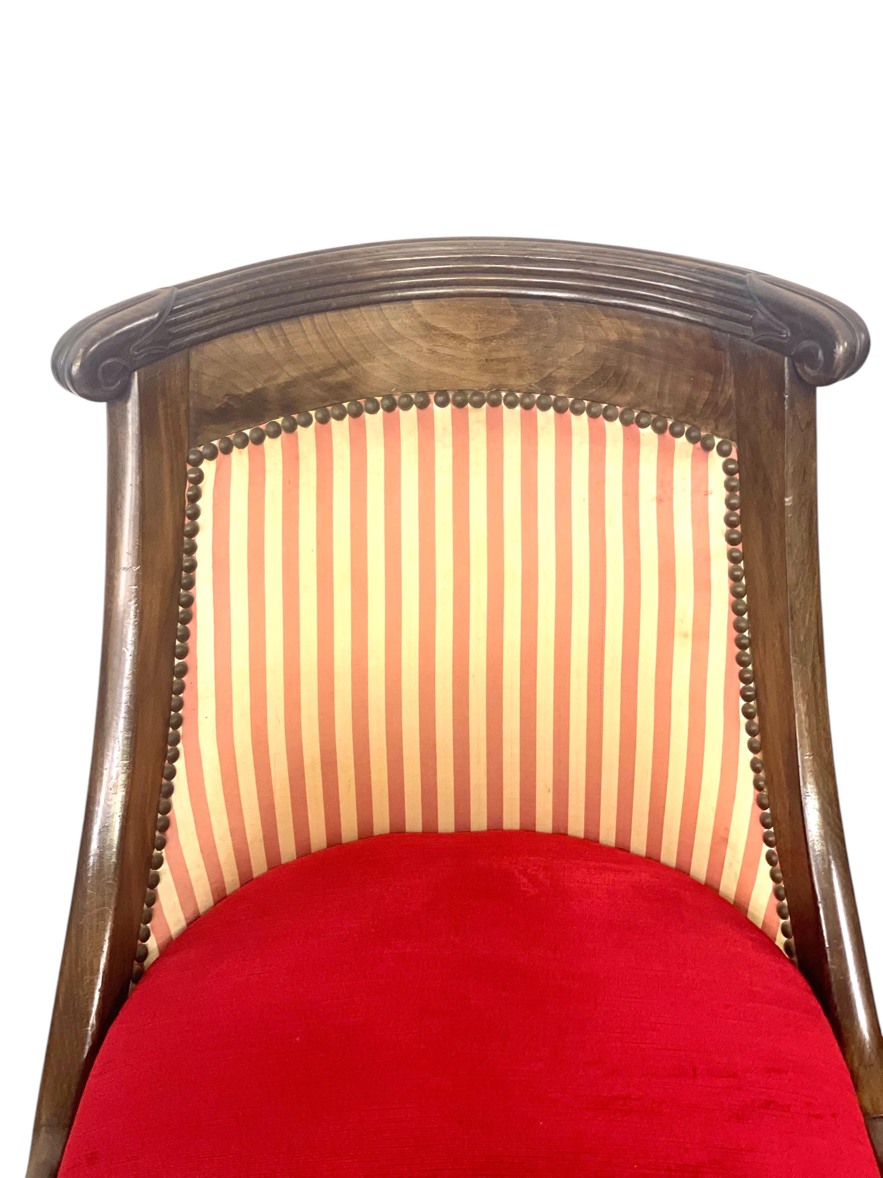 Pair of Empire Period Gondola Children Chairs For Sale 7