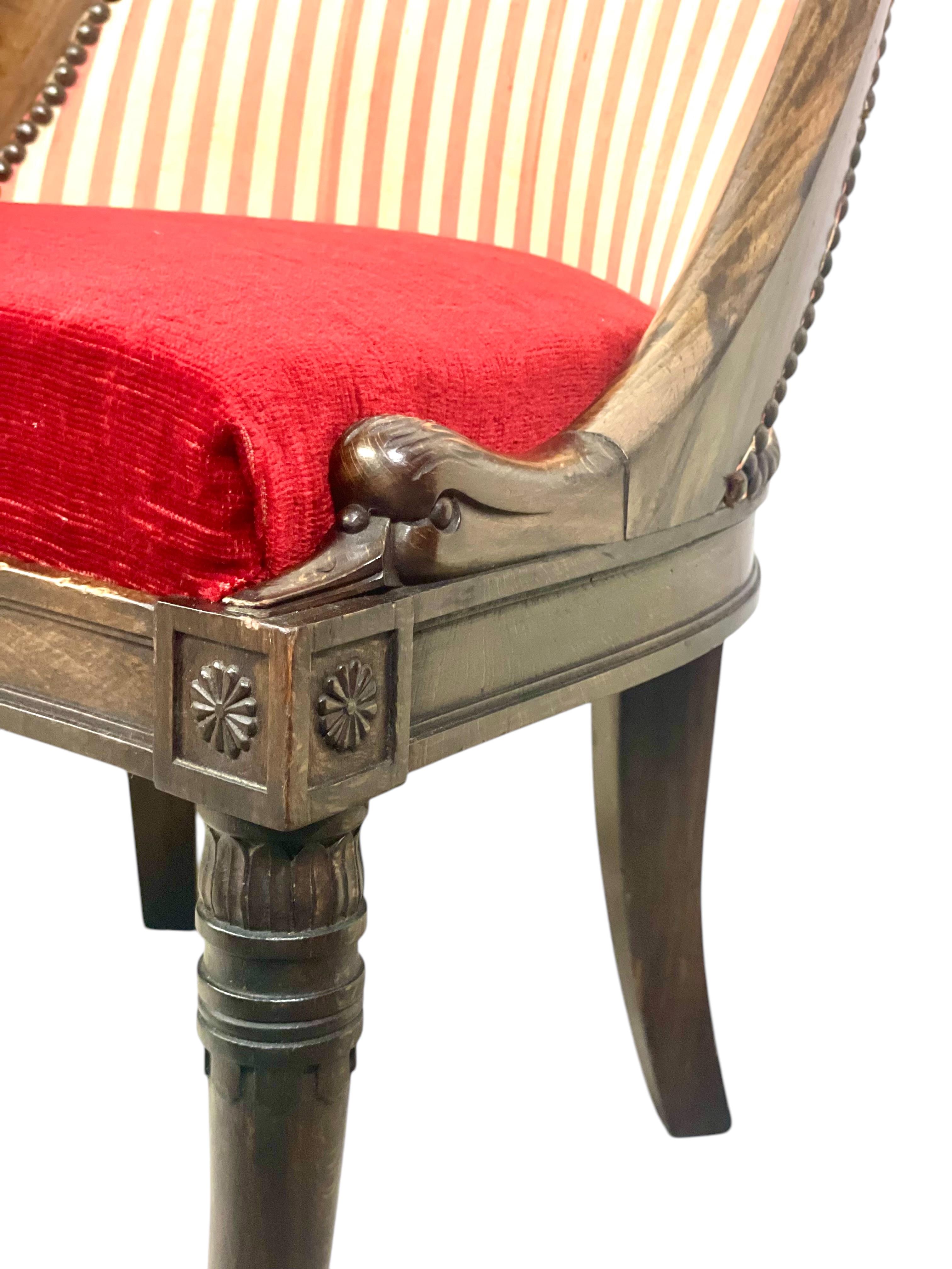 Hand-Carved Pair of Empire Period Gondola Children Chairs For Sale