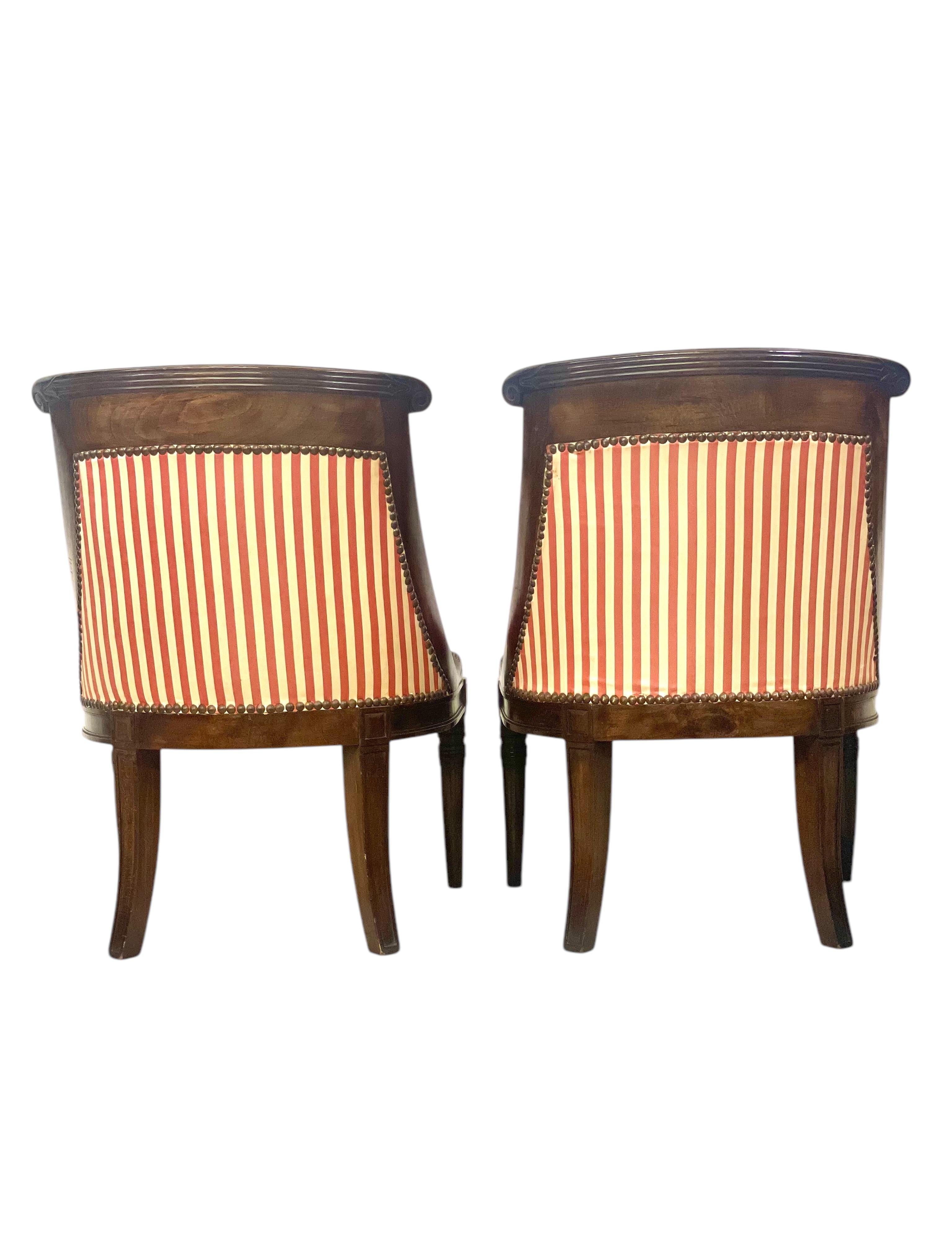 Pair of Empire Period Gondola Children Chairs For Sale 2