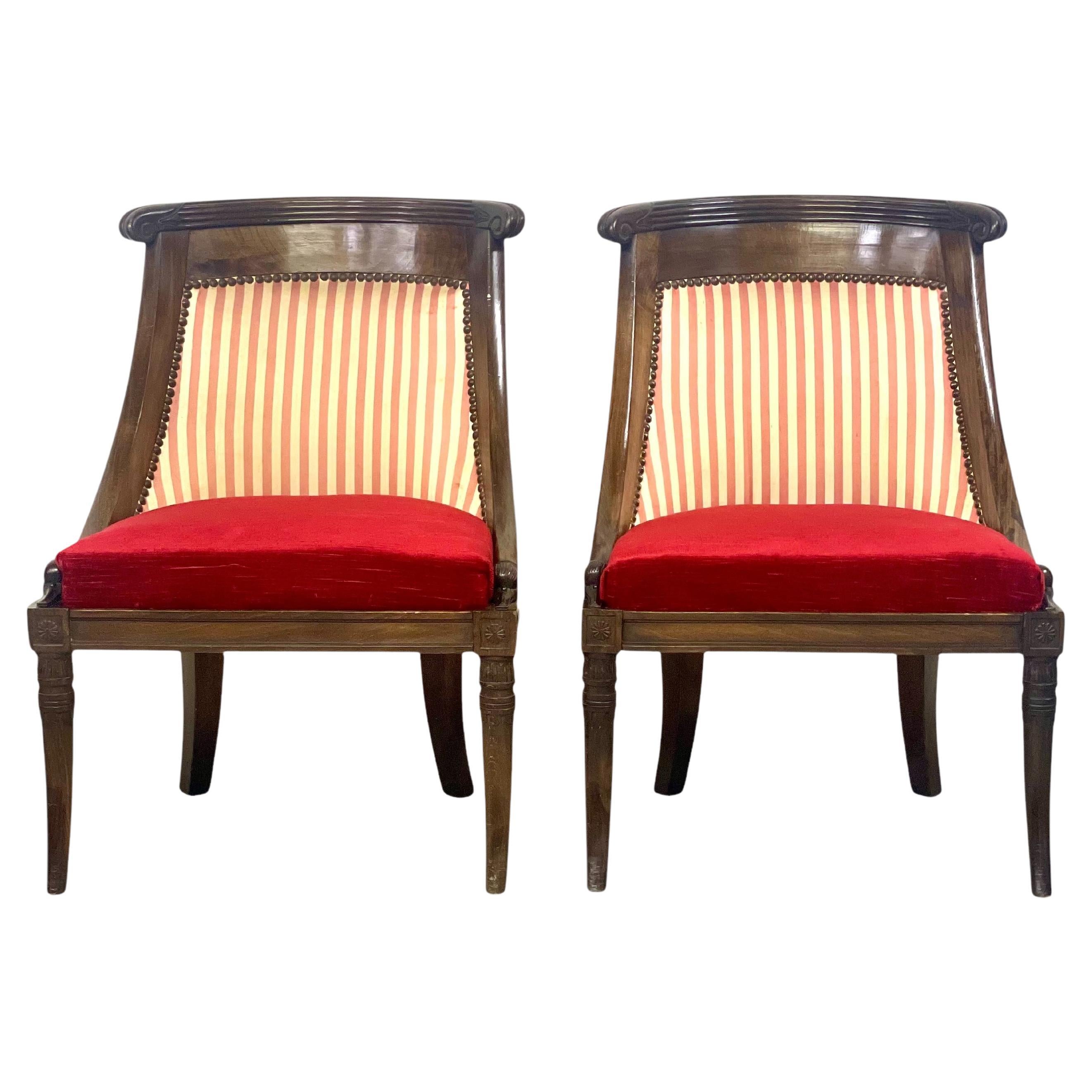 Pair of Empire Period Gondola Children Chairs
