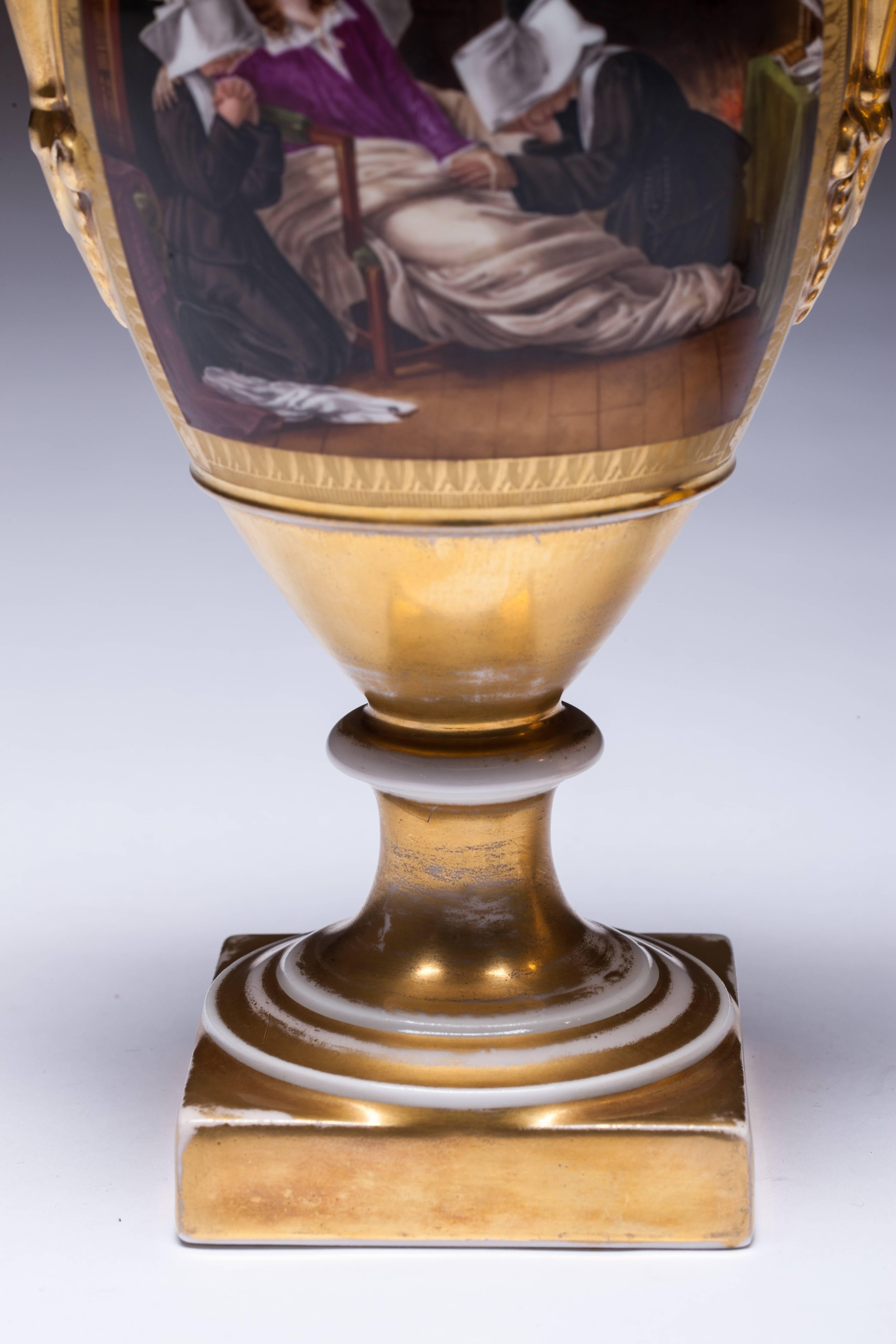 Pair of Empire Period Porcelain Vases 19th Century For Sale 1