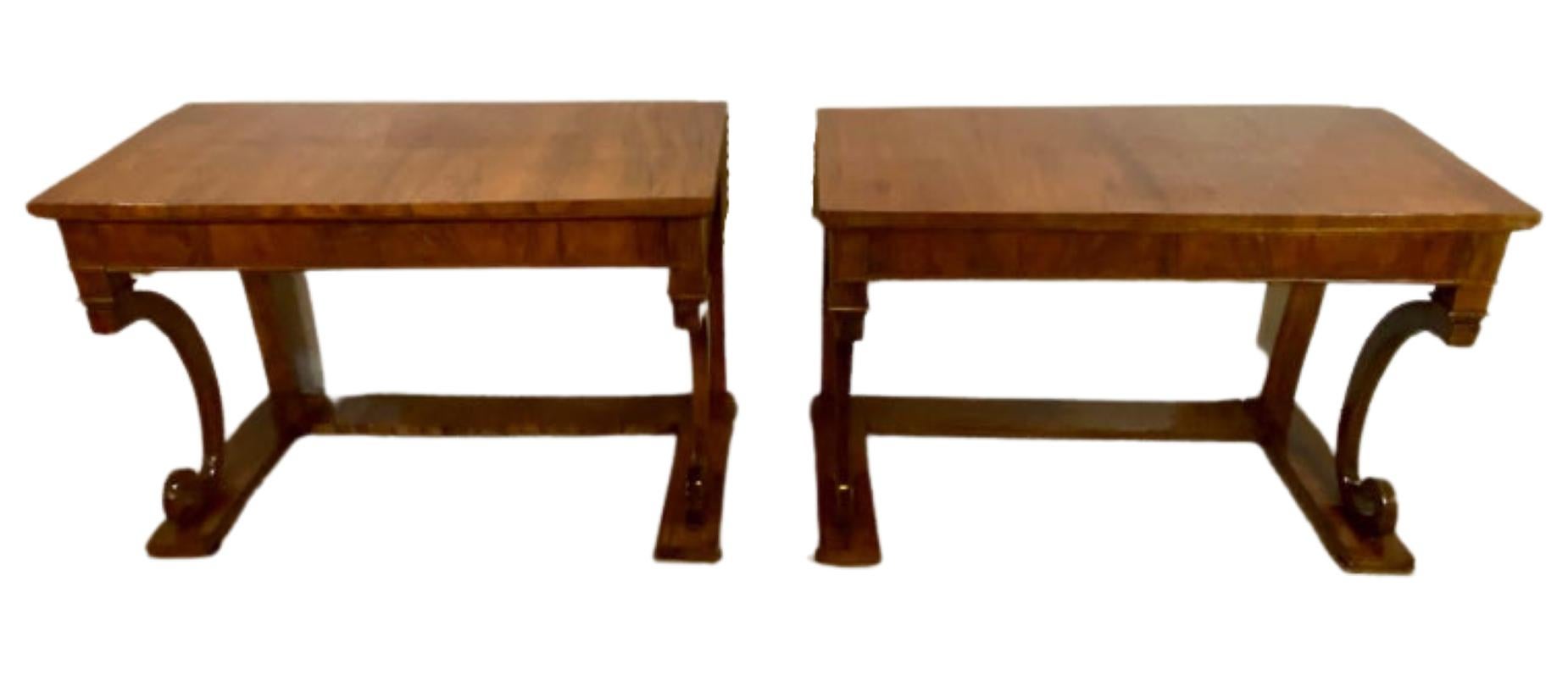 Pair of Empire Period Rosewood Consoles or Pier Tables In Good Condition In Stamford, CT