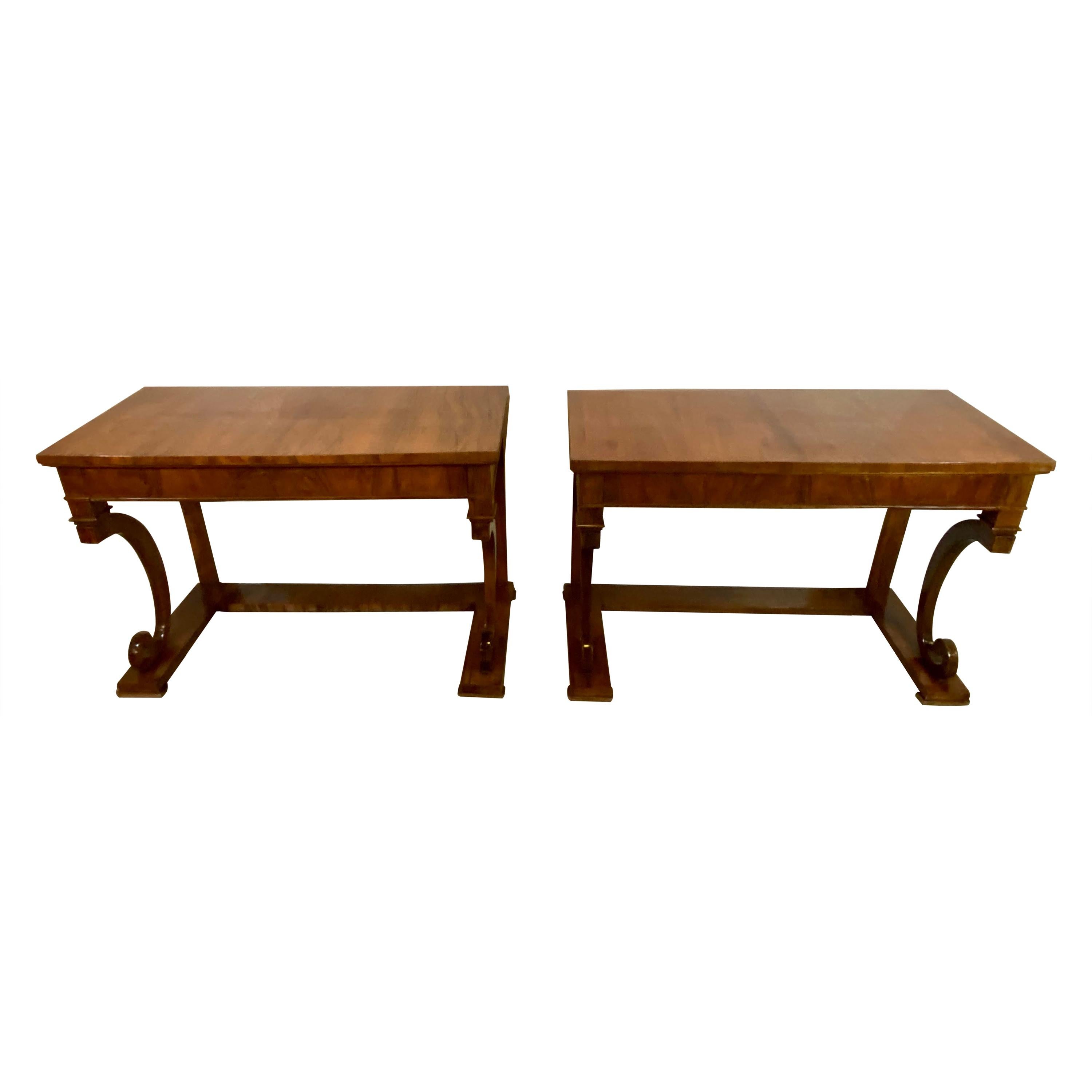 Pair of Empire Period Rosewood Consoles or Pier Tables