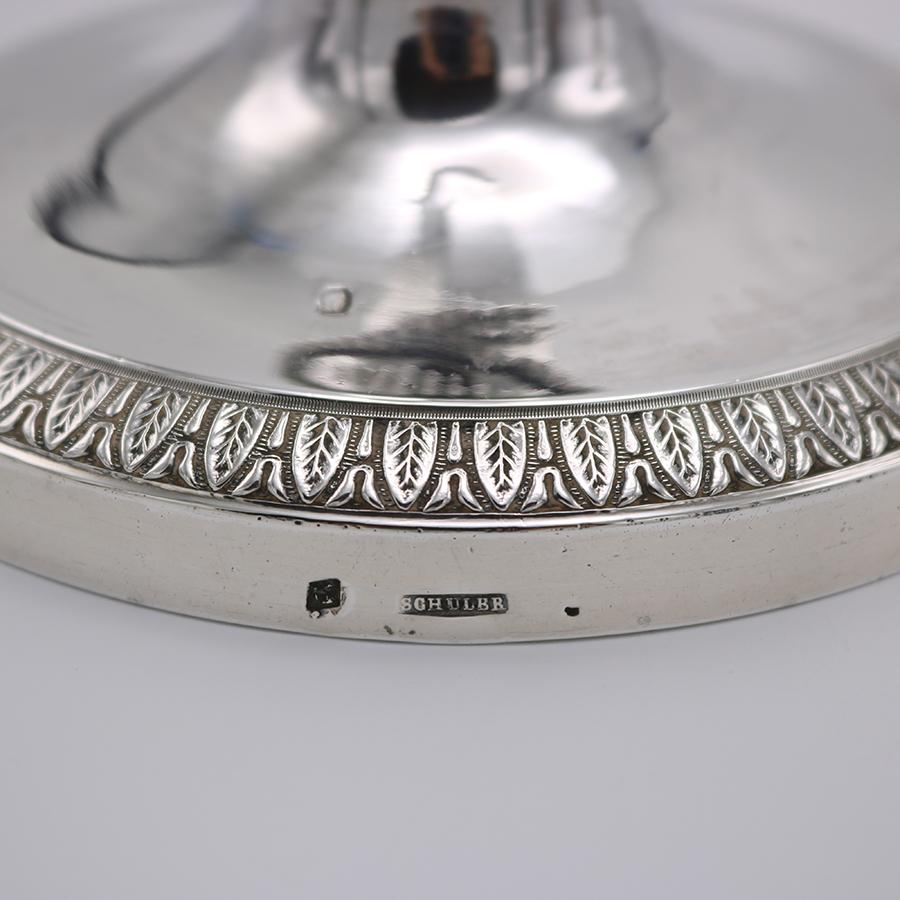 Argento Coppia di candelabri d'argento del periodo Impero Inghilterra circa 1820 in vendita