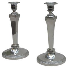 Paire de chandeliers en argent de la période Empire Angleterre vers 1820
