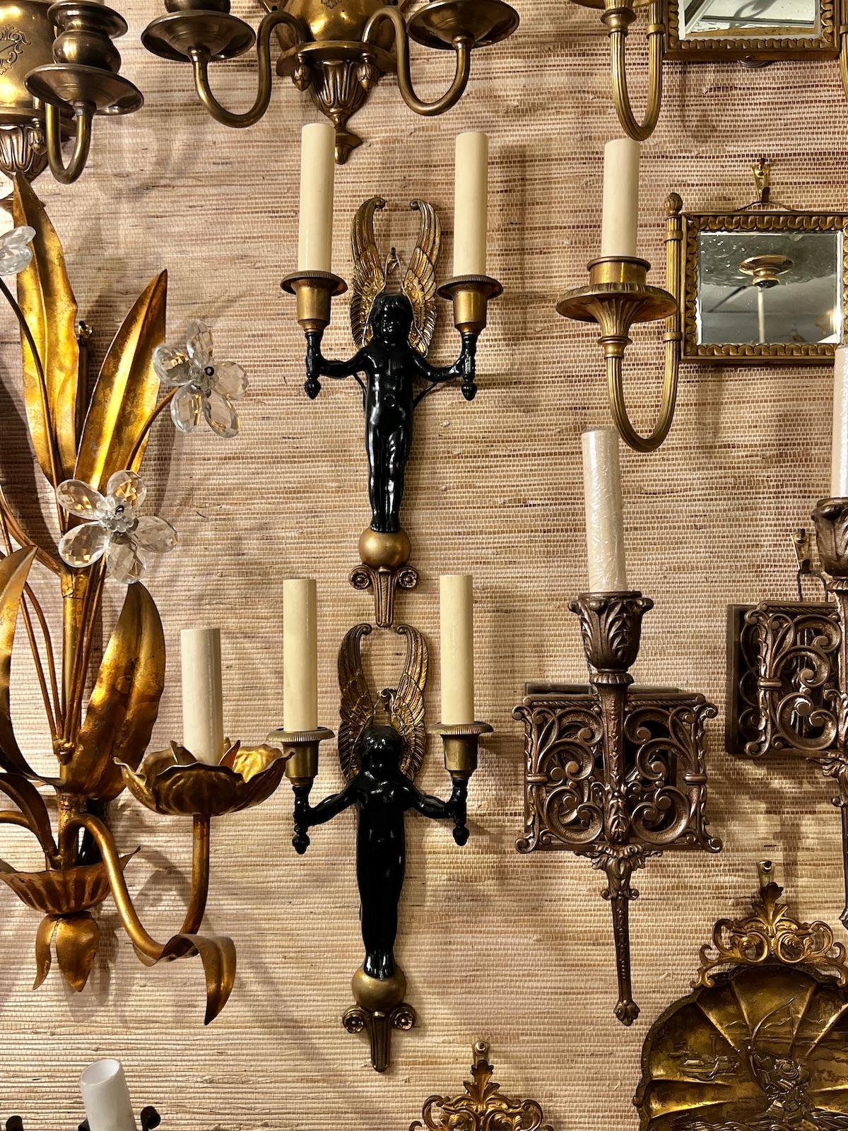Early 20th Century Pair of Empire Sconces For Sale