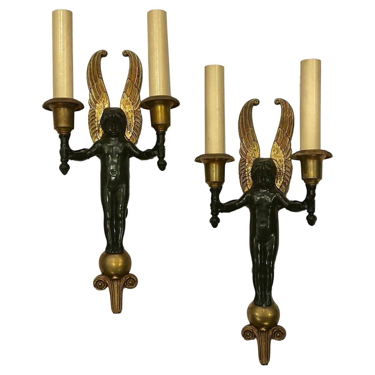 Pair of Empire Sconces For Sale