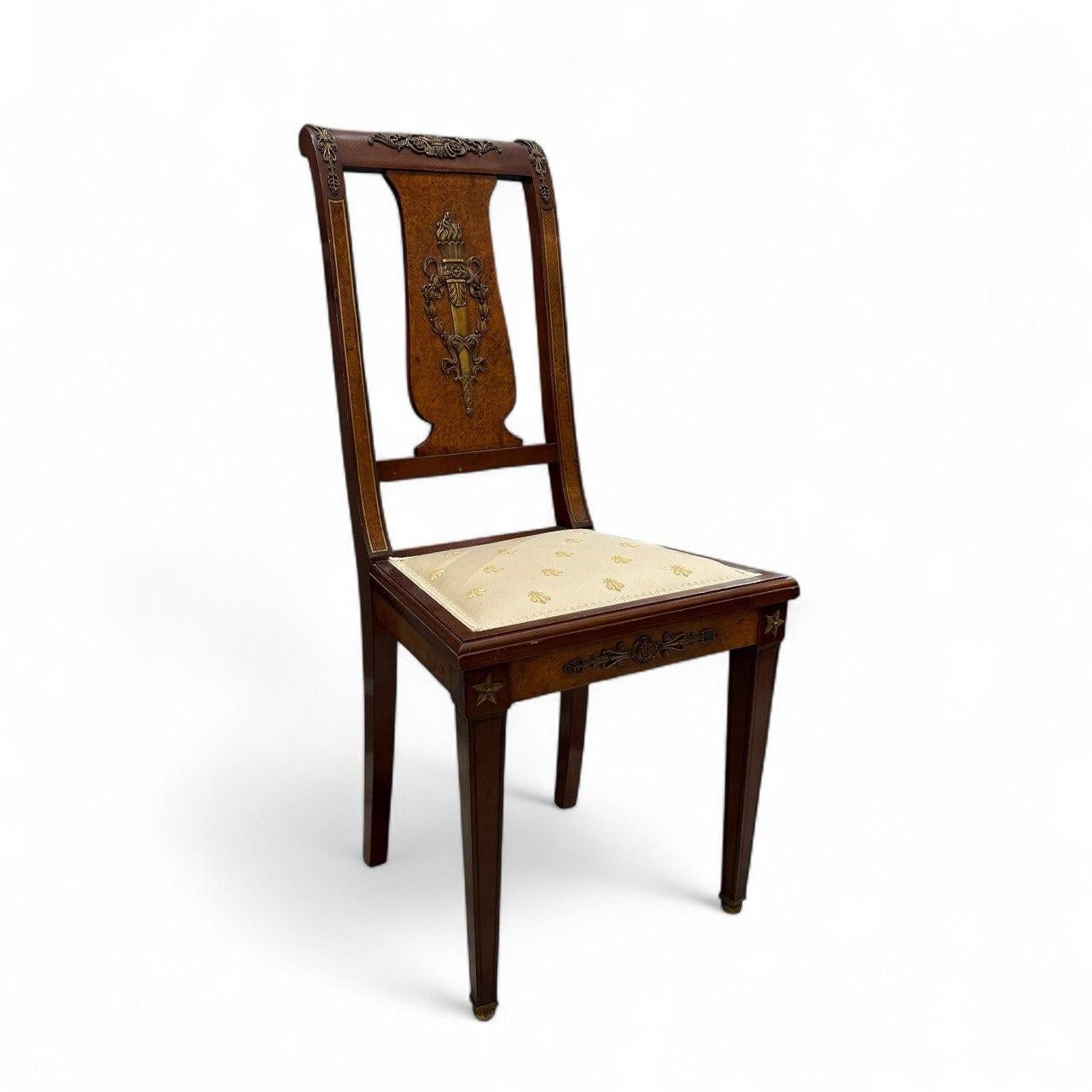 Doré Paire de chaises d'appoint Empire, 19e siècle en vente
