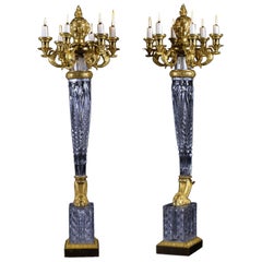 Used Pair of Empire Six-Light Candelabra Attributed to Escalier De Cristal circa 1819