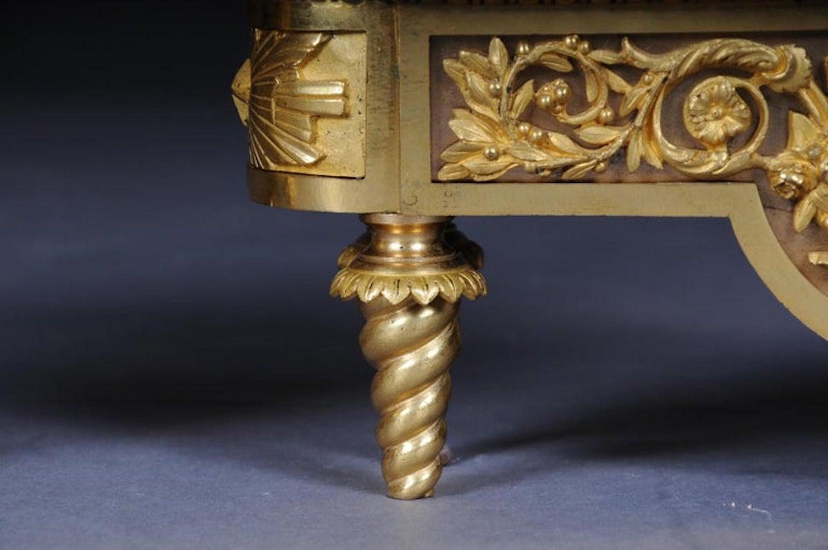 Pair of Empire Sphinx Chimneys, Brass Andirons, Paris 19th Century Napoleon III For Sale 6