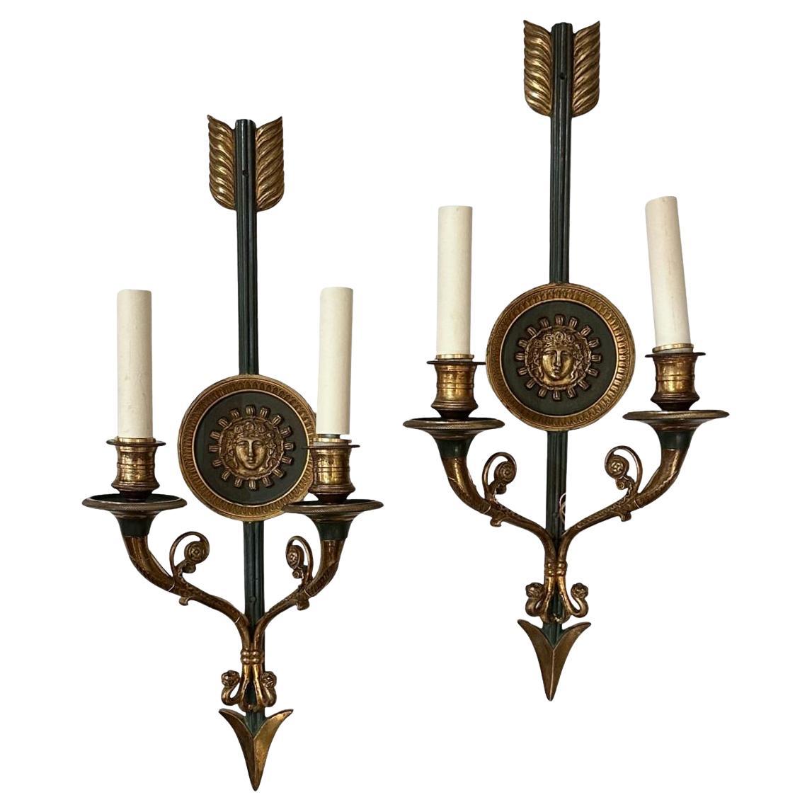 Paire d'appliques Arrow de style Empire