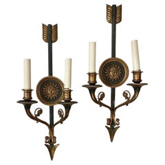Paar Empire Stil Arrow Wandleuchter