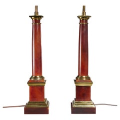 Pair of Empire Style Bakelite Resin Table Lamps in the Manner of Jansen