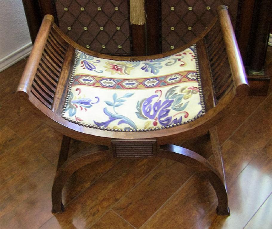 Pair of Empire Style Bedroom Scroll End Bench Seats 3