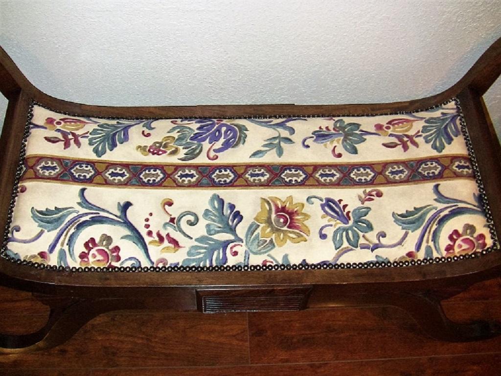 Pair of Empire Style Bedroom Scroll End Bench Seats In Good Condition In Dallas, TX