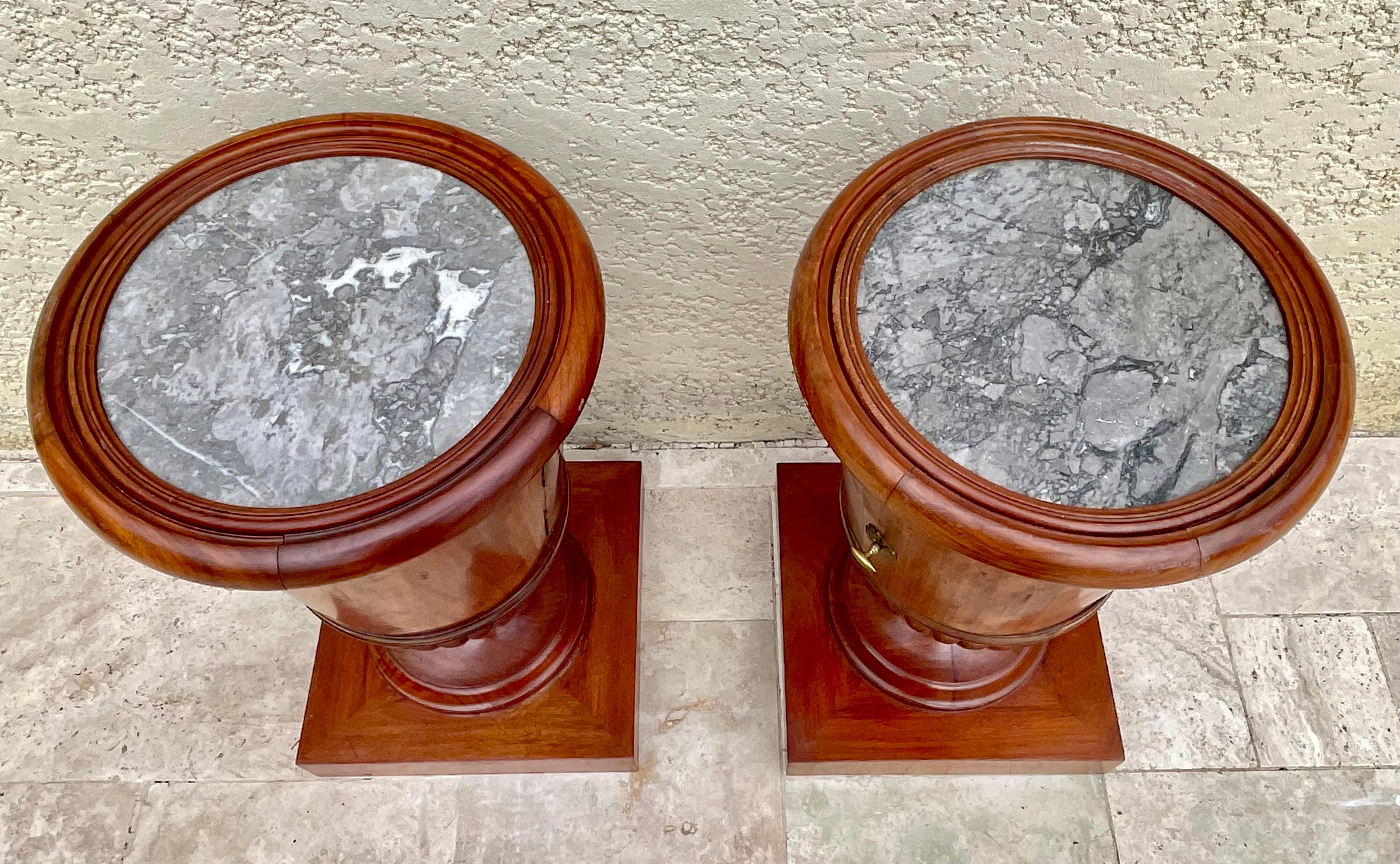 Pair Of Empire Style Bedside Tables For Sale 1