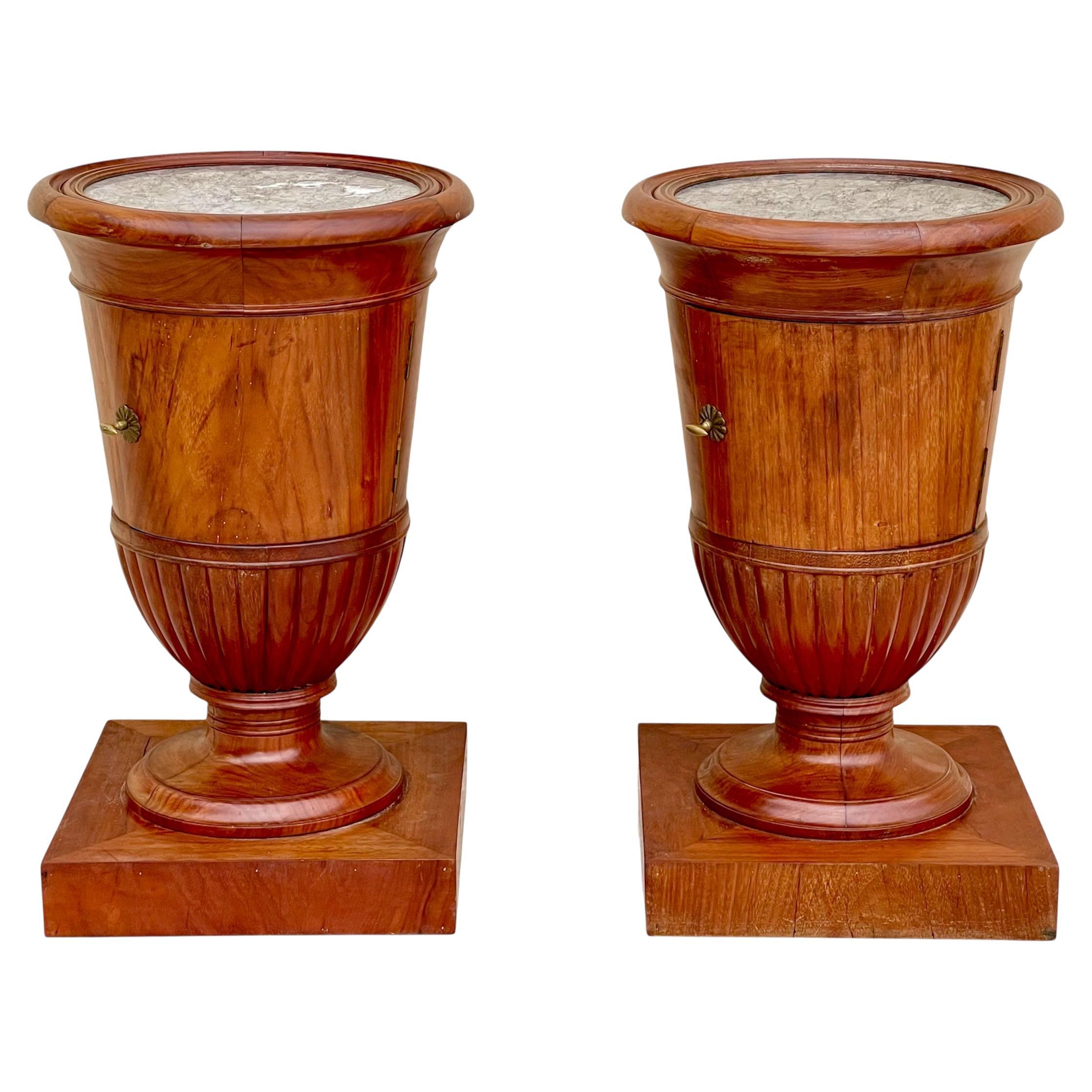 Pair Of Empire Style Bedside Tables For Sale