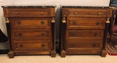 Pair of Empire Style Bronze Mounted Commodes or Nightstands or End Tables