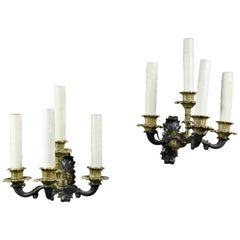 Pair of Empire Style Bronze Sconces