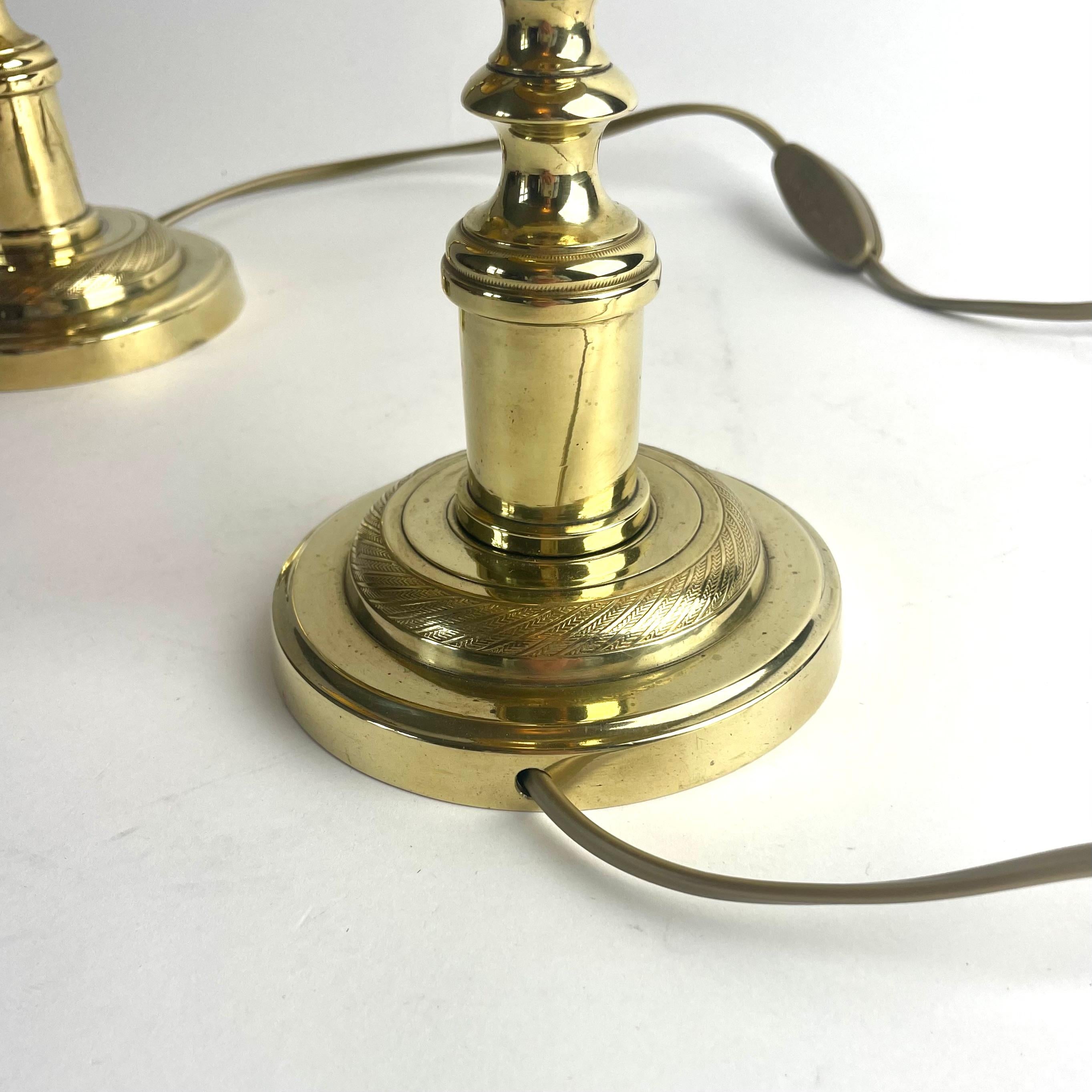 Paire de lampes de table en bronze de style Empire, France, début du 19e siècle en vente 6