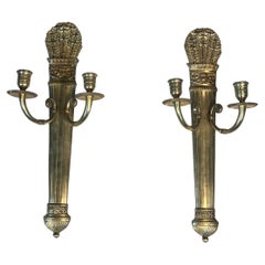 Pair of Empire Style Bronze Wall Lights, Quiver Model