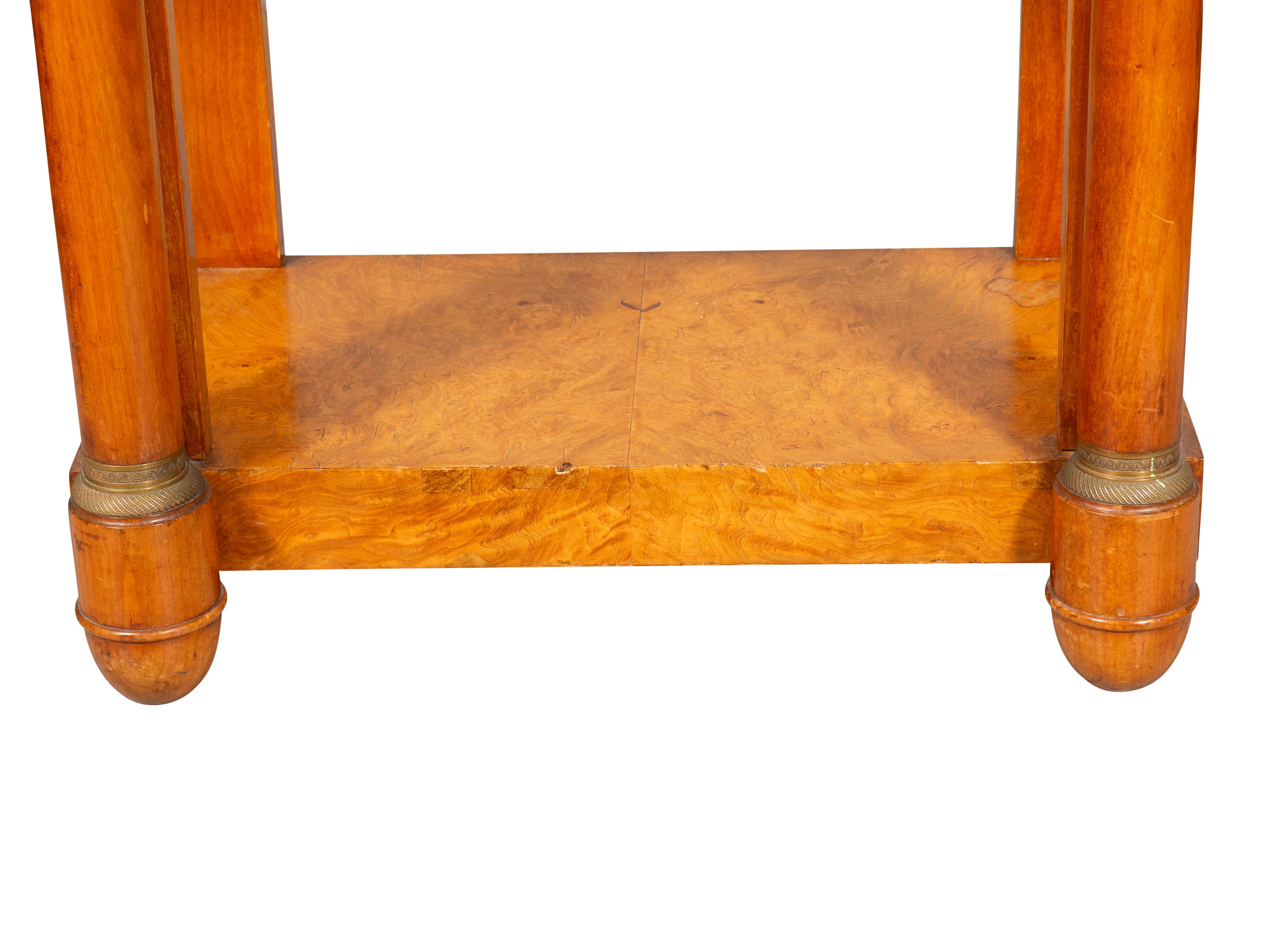 Pair Of Empire Style Burl Walnut Bedside Tables 8