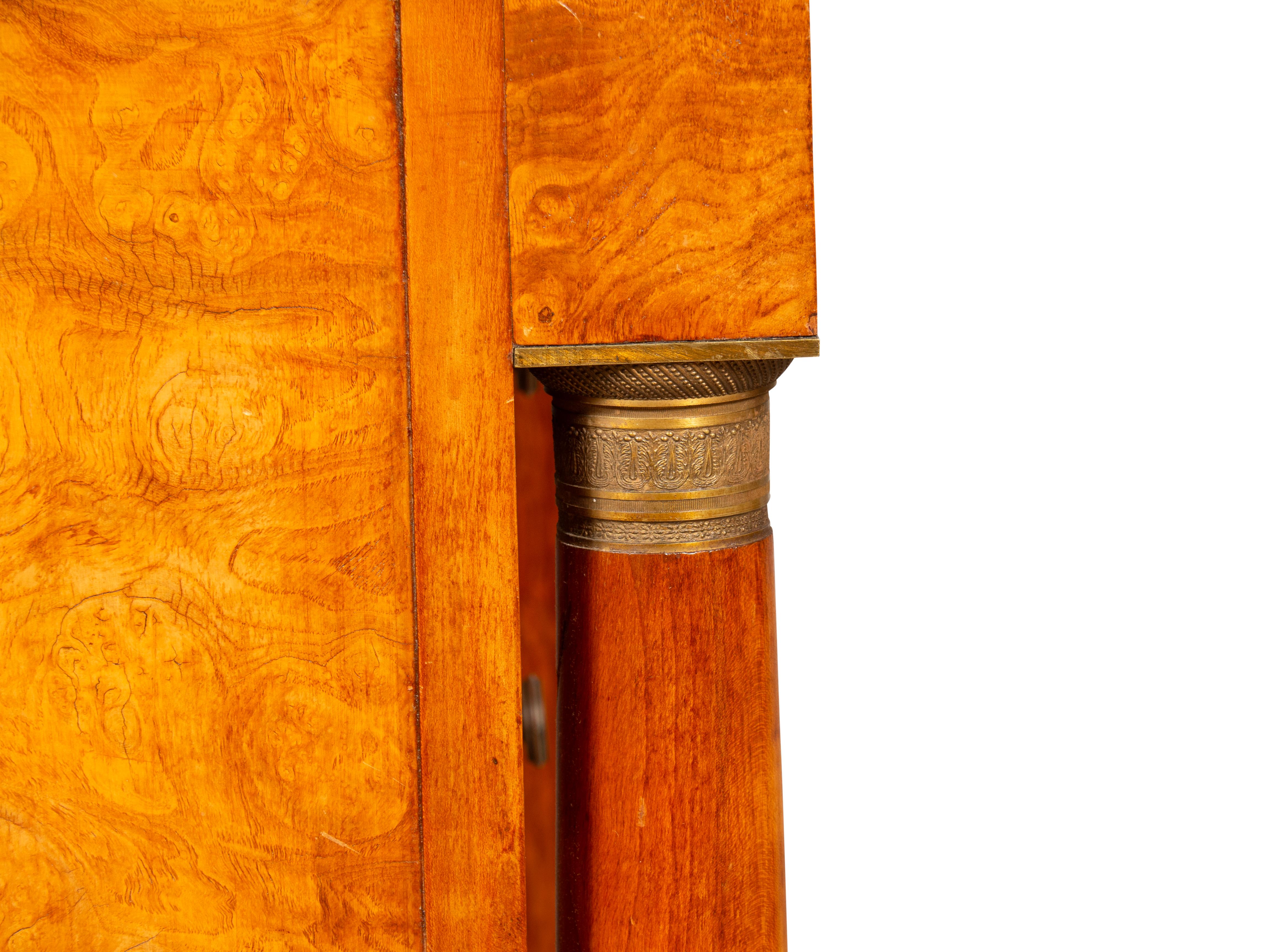 Pair Of Empire Style Burl Walnut Bedside Tables 10