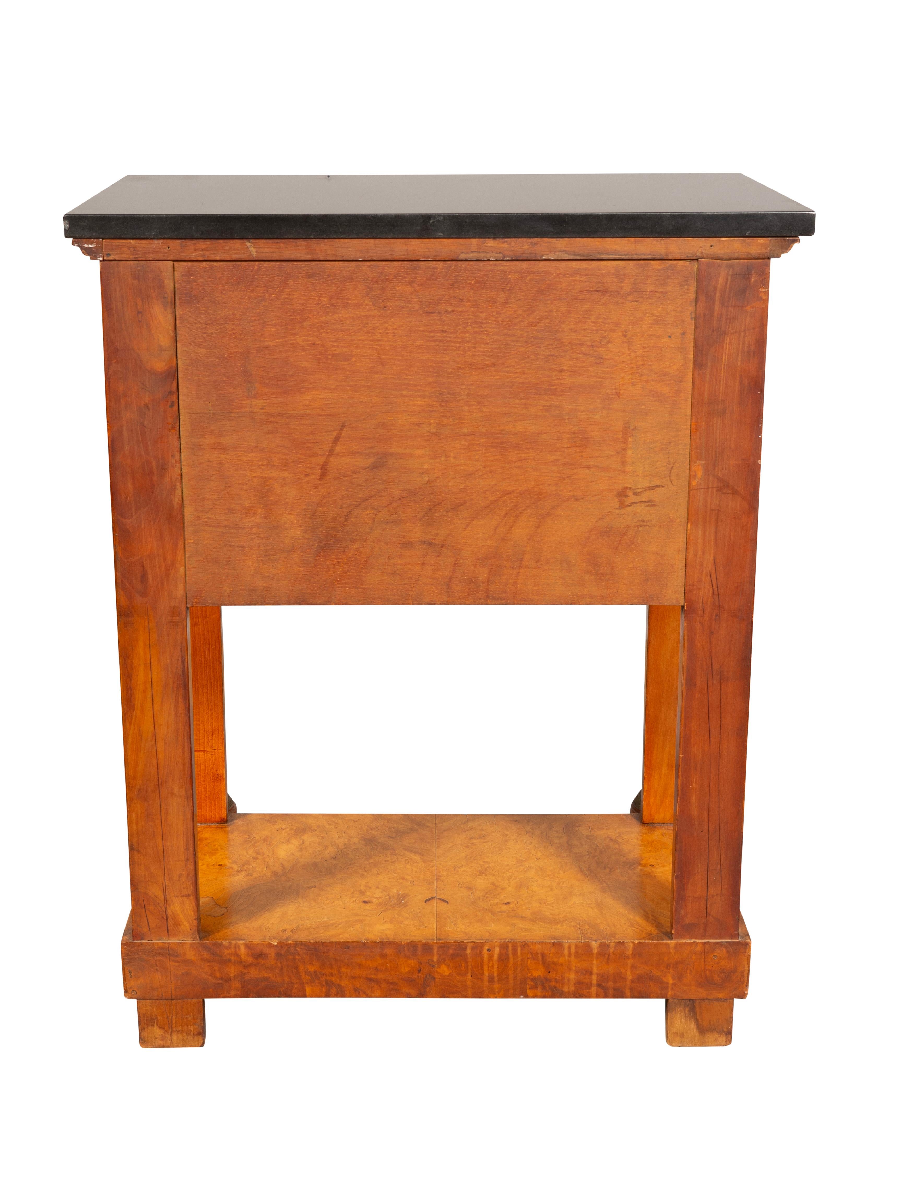 Pair Of Empire Style Burl Walnut Bedside Tables 3