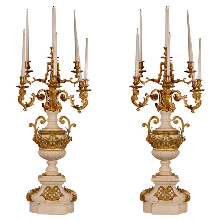Pair of Empire style candelabra For Sale