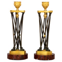 Pair of Empire Style Candlesticks, 2nd Half of 19th Century