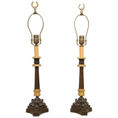 Pair of Empire Style Candlesticks as Table Lamps