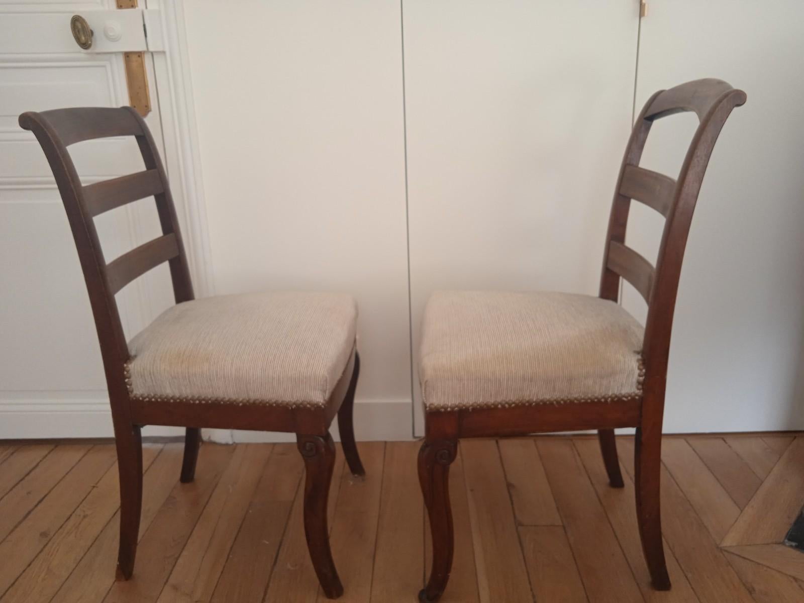 Paire de chaises de style Empire, France, 19ème siècle Bon état - En vente à Paris, FR