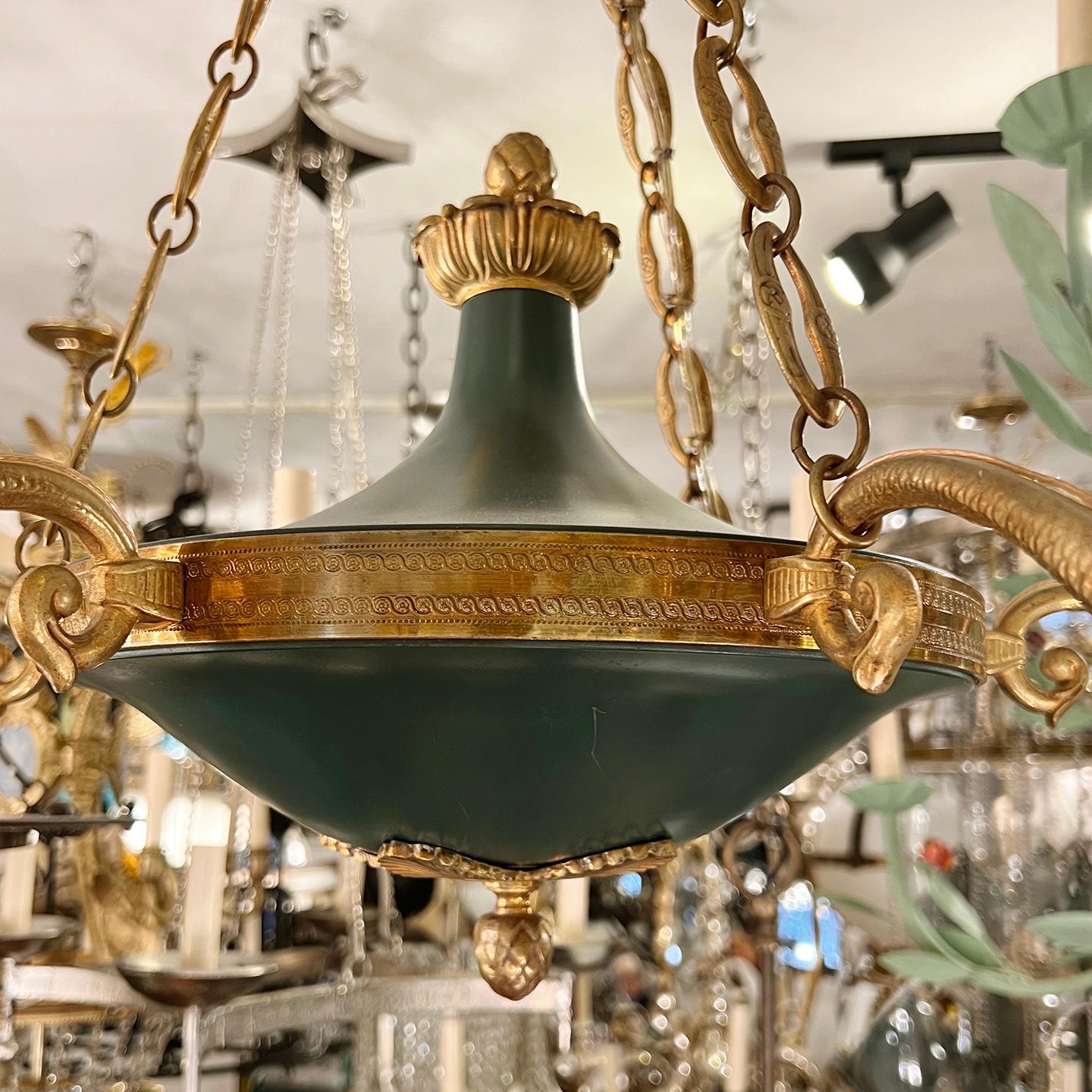 Pair of Empire Style Chandeliers, Sold Individually In Good Condition For Sale In New York, NY