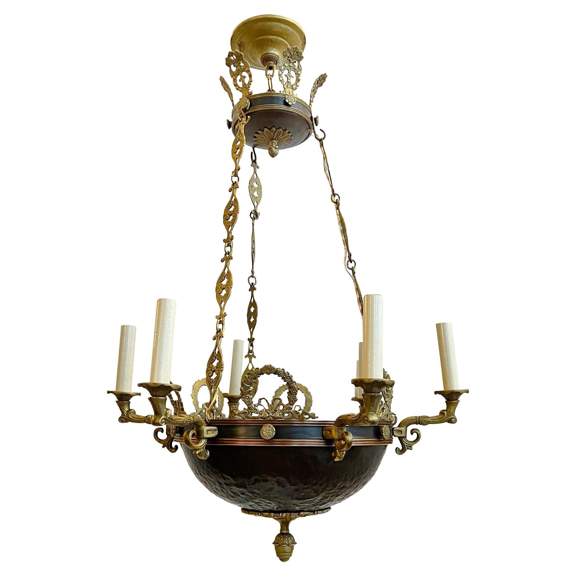Pair of Empire Style Chandeliers, Sold Individually For Sale
