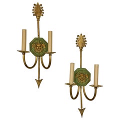 Pair of Empire Style Double Arm Sconces