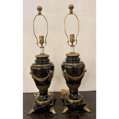 Pair of Empire Style E. F. Chapman Trompe L'oeil Faux Marble Table Lamps, 1980s