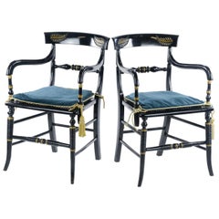 Pair of Empire Style Elbow Chairs