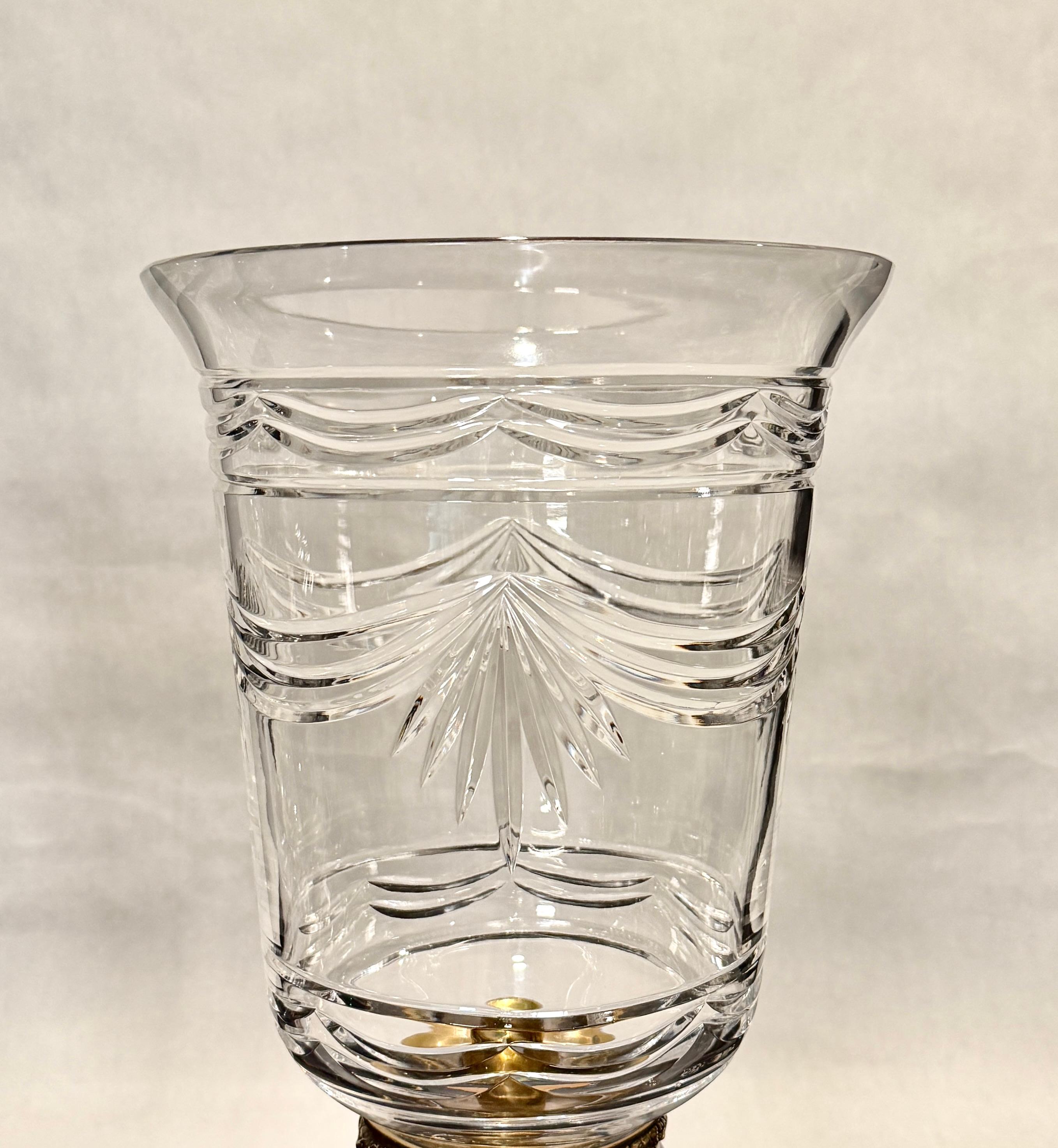 Pair Of Empire Style Figural Candle Hurricane Lamps 1