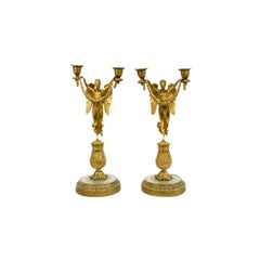Pair of Empire Style Figural Candlesticks