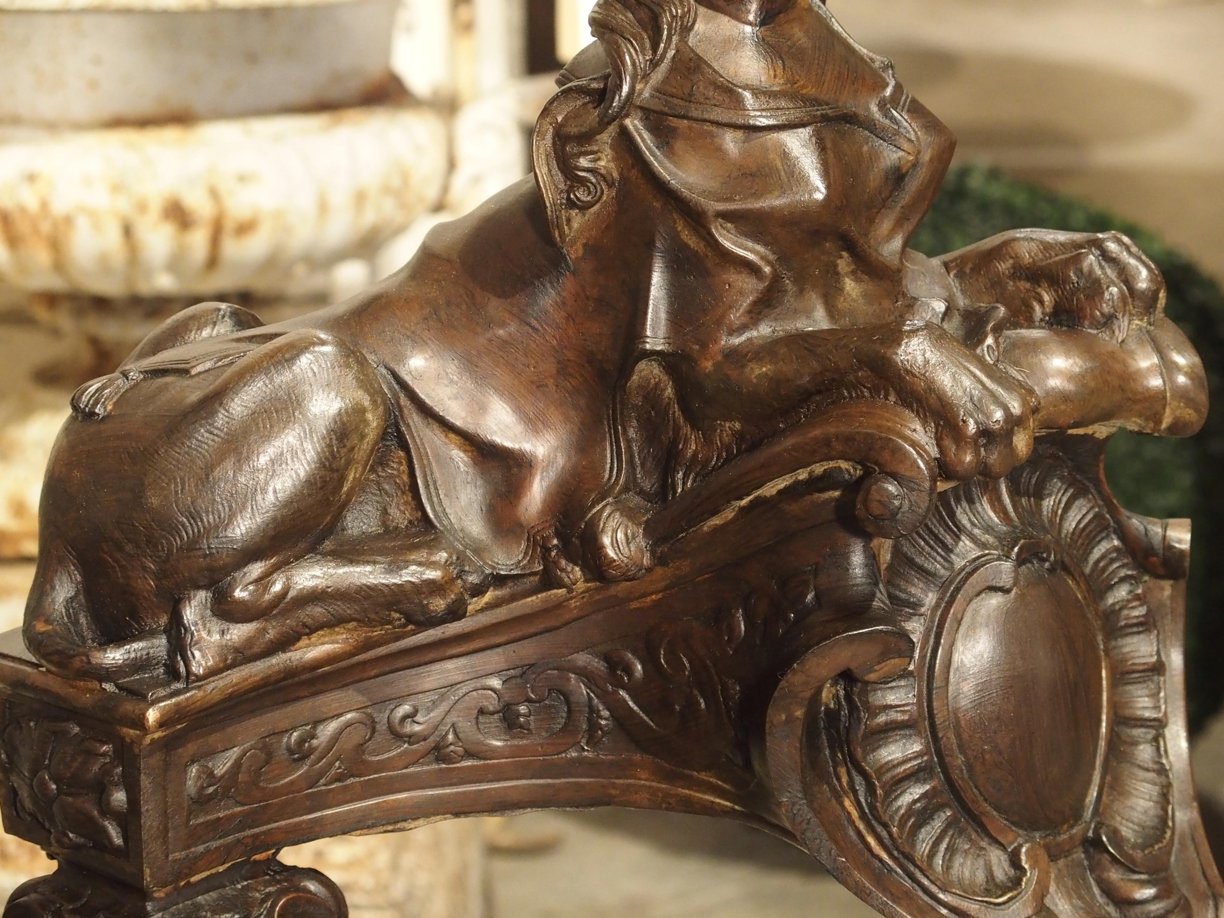 Pair of Late 19th Century French Sphinx Chenets in Cast Iron 2