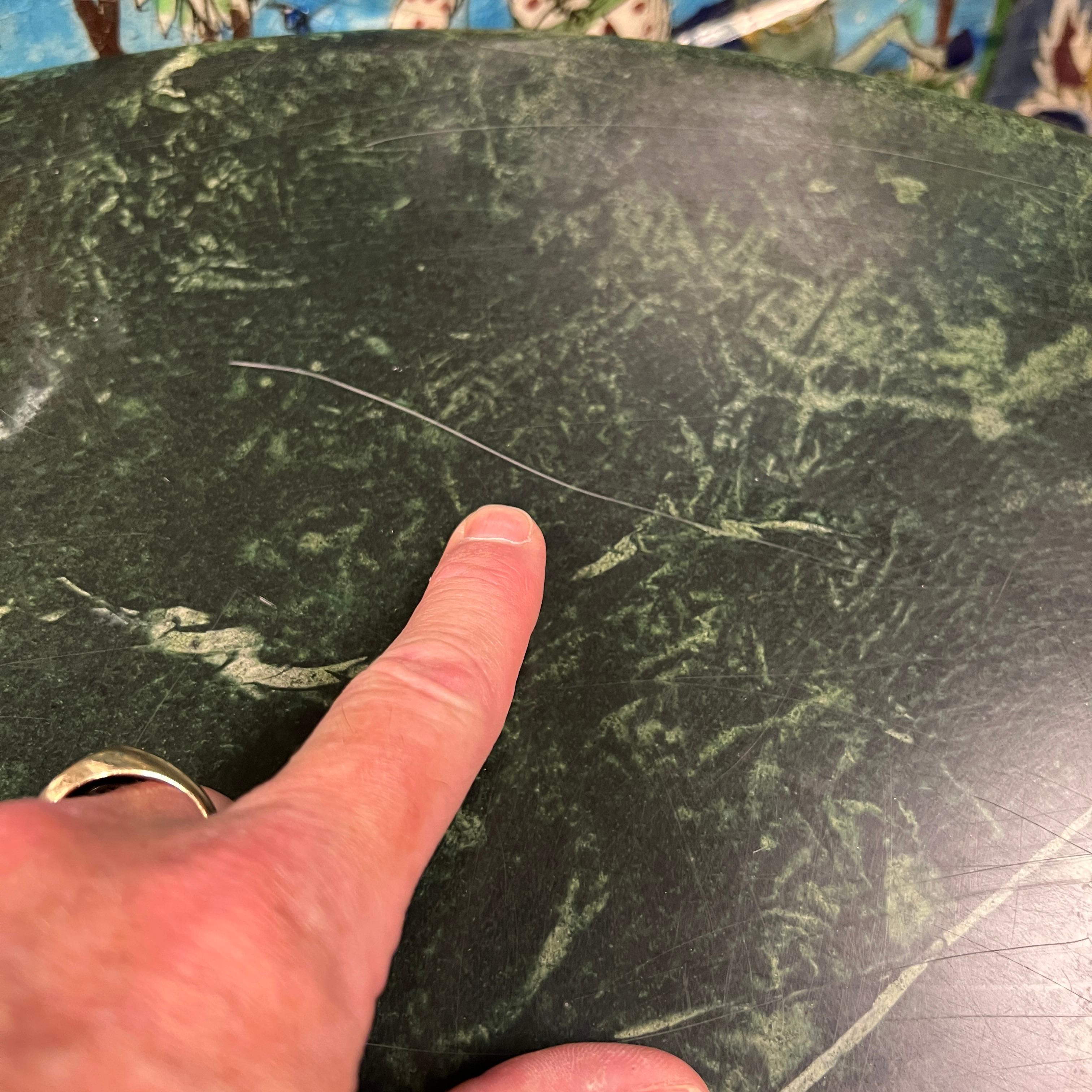Pair of Empire Style Gilt Bronze and Faux Green Marble Gueridon Tables 6