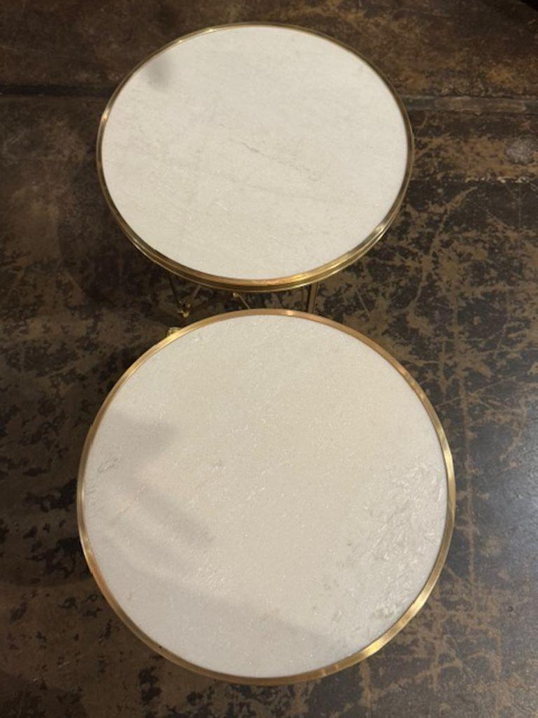 Coppia di gueridoni in stile Impero in bronzo dorato e marmo In condizioni buone in vendita a Dallas, TX