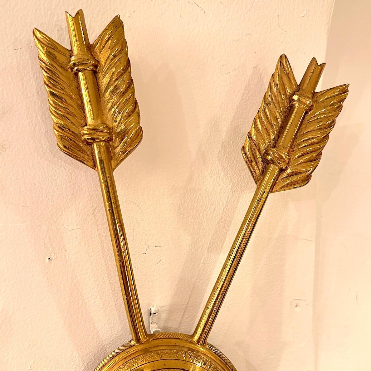 Pair of Empire Style Gilt Bronze Sconces For Sale 5
