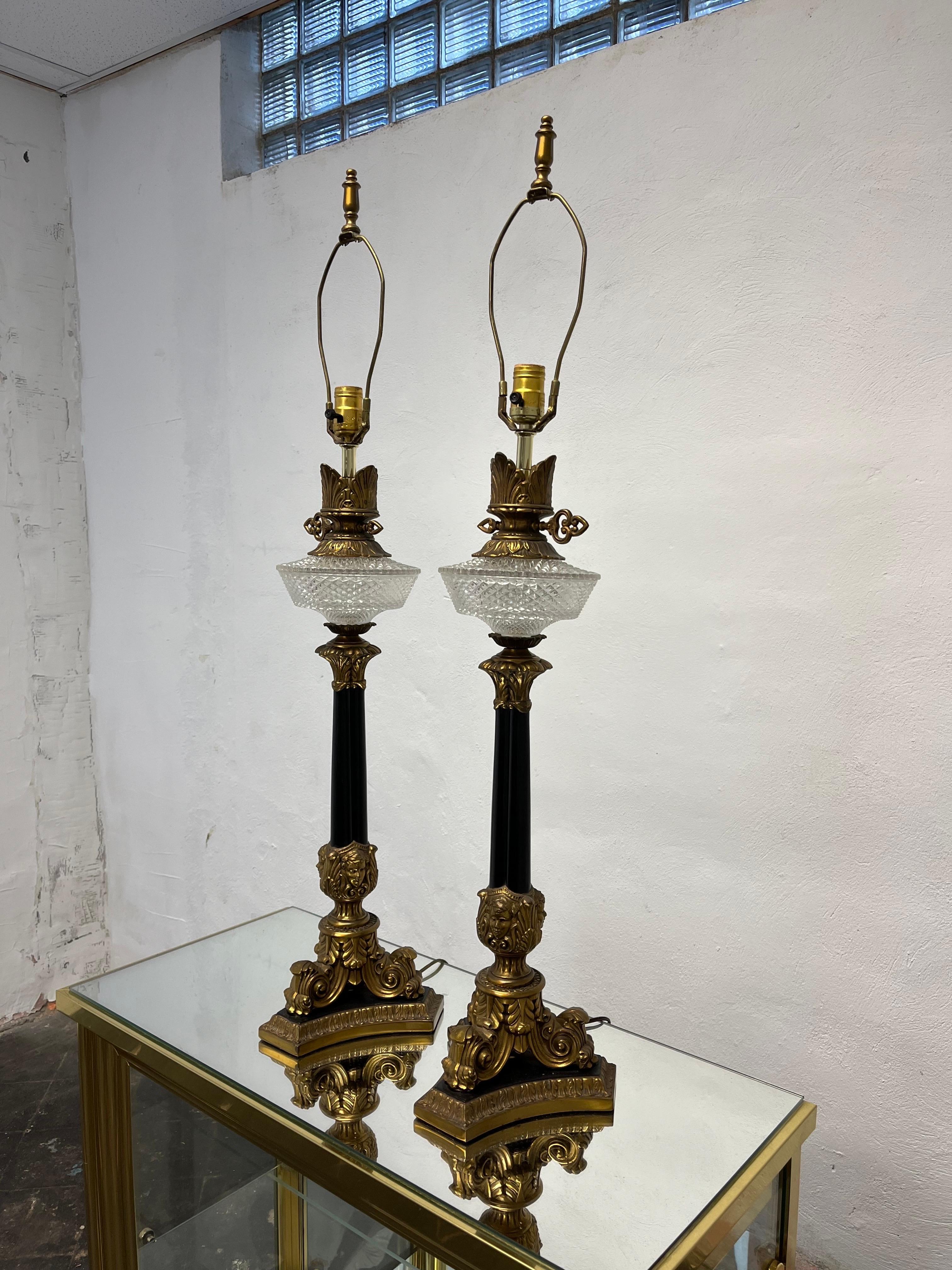 Unknown Pair of Empire Style Lamps For Sale