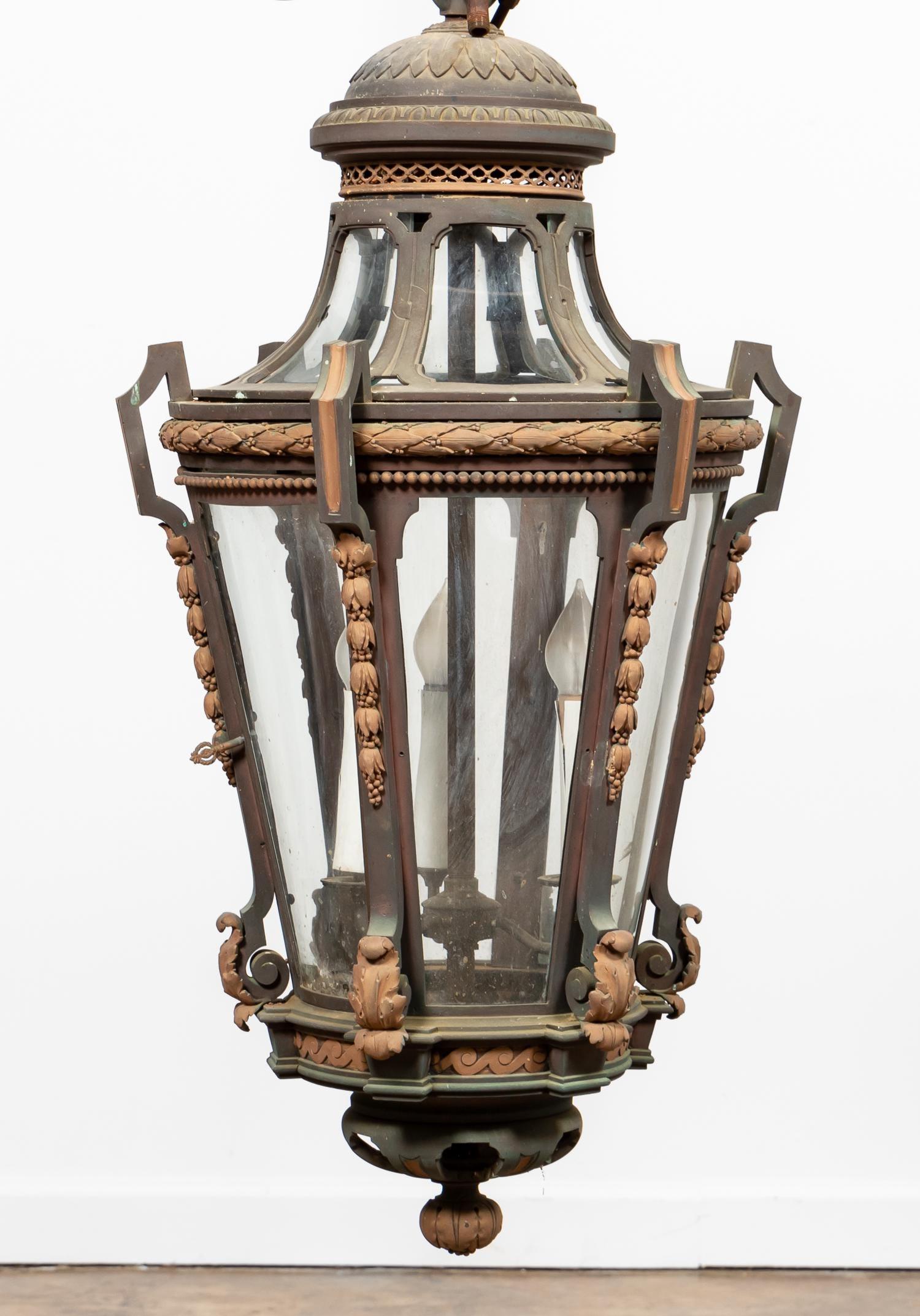 Empire Style Lantern Form Chandelier For Sale 7