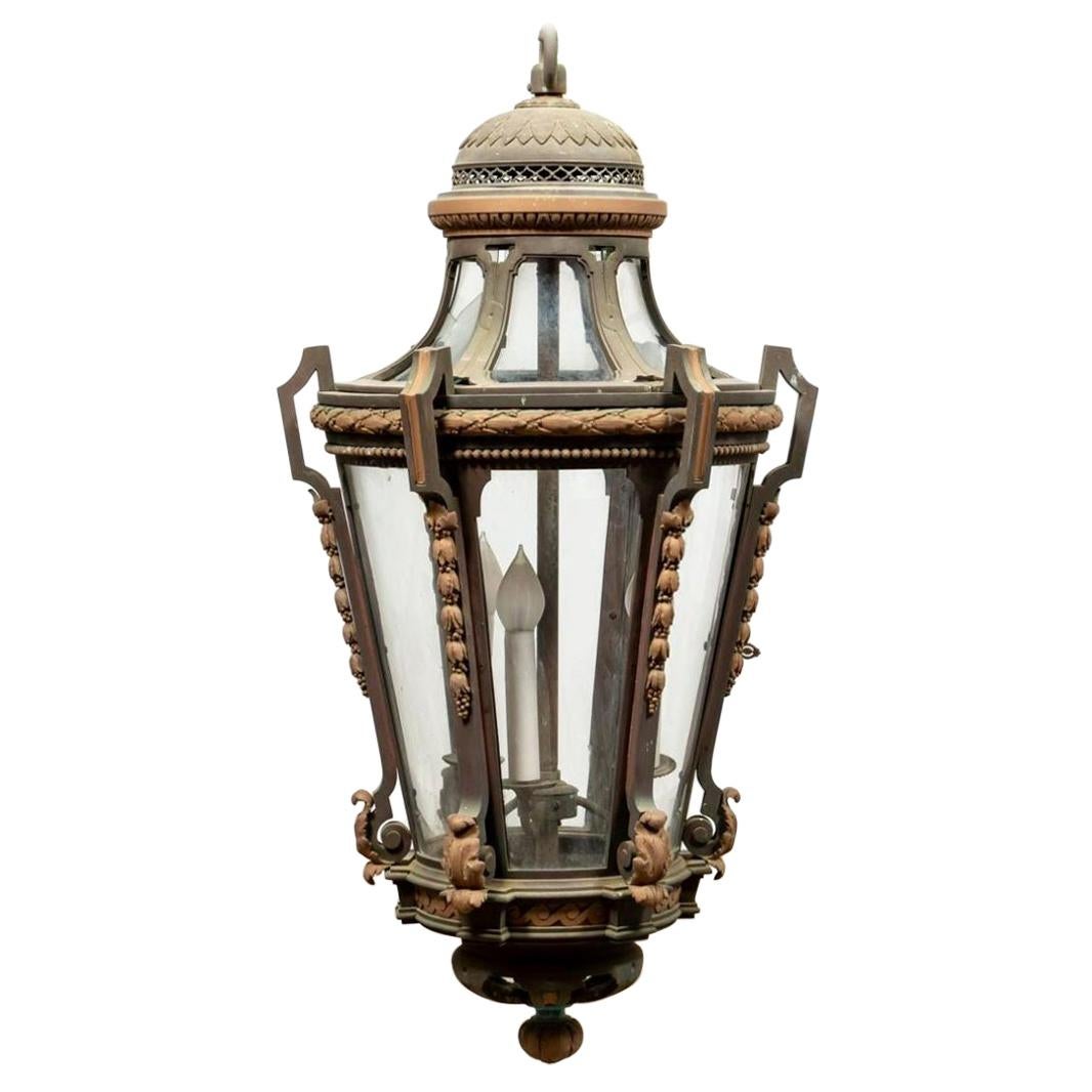 Empire Style Lantern Form Chandelier For Sale